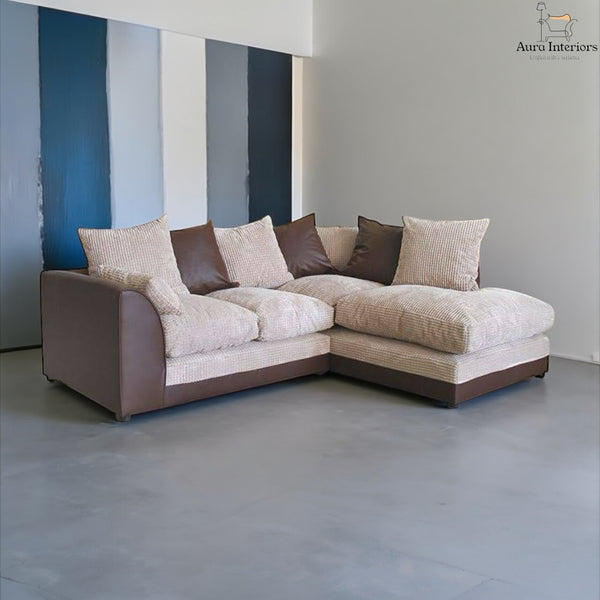Danny L-Shape Jumbo Cord 4-Seater Corner Sofa - Left-Hand Luxury with Premium Comfort