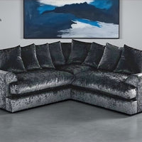 Crystal Crushed Velvet 5-Seater Corner Sofa – Luxury UK-Made Velvet Sofa