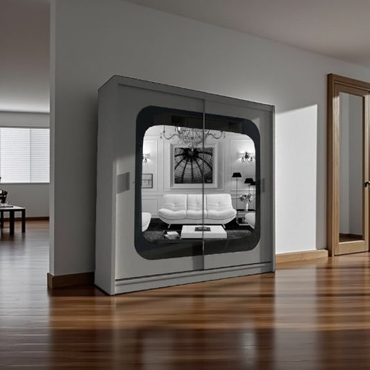 Chelsea Walnut 2-Door Mirrored Wardrobe
